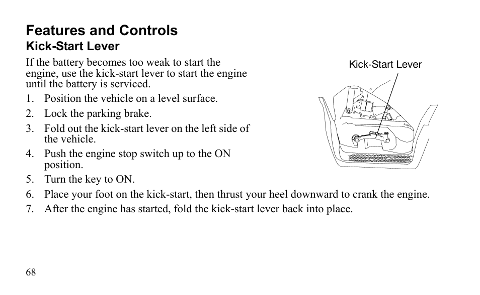 Features and controls | Polaris Outlaw 9922485 User Manual | Page 71 / 191