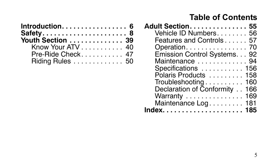 Polaris Outlaw 9922485 User Manual | Page 8 / 191