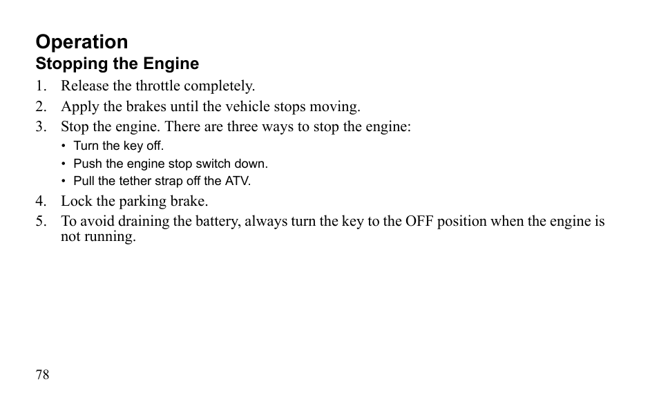 Operation | Polaris Outlaw 9922485 User Manual | Page 81 / 191