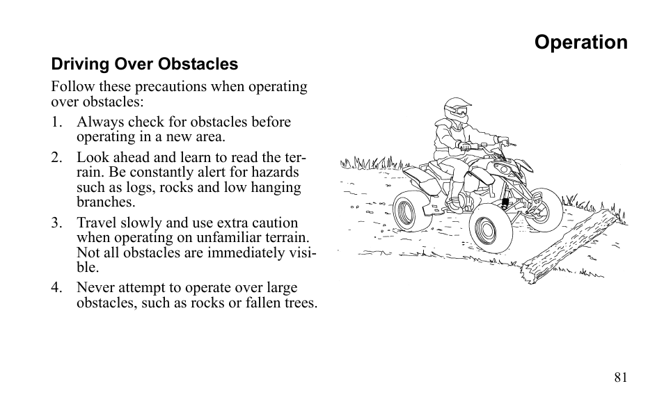Operation | Polaris Outlaw 9922485 User Manual | Page 84 / 191