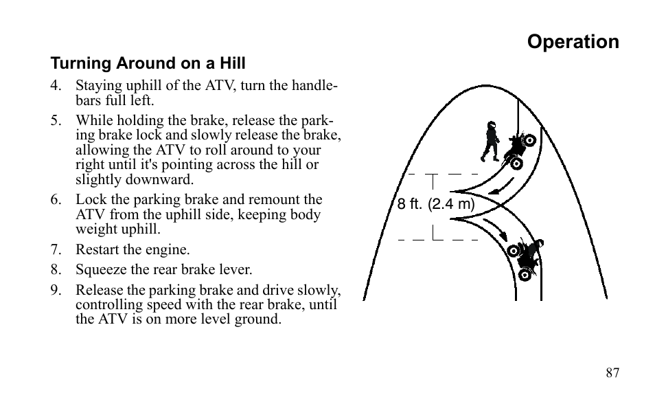 Operation | Polaris Outlaw 9922485 User Manual | Page 90 / 191