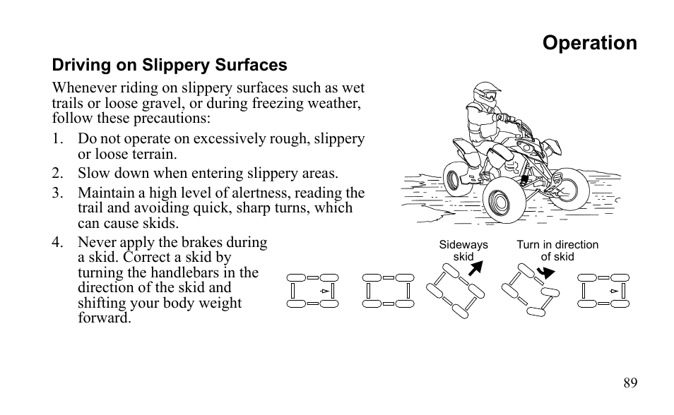 Operation | Polaris Outlaw 9922485 User Manual | Page 92 / 191