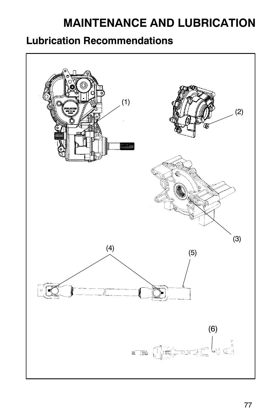 Maintenance and lubrication, Lubrication recommendations | Polaris Sportsman 600 User Manual | Page 79 / 129