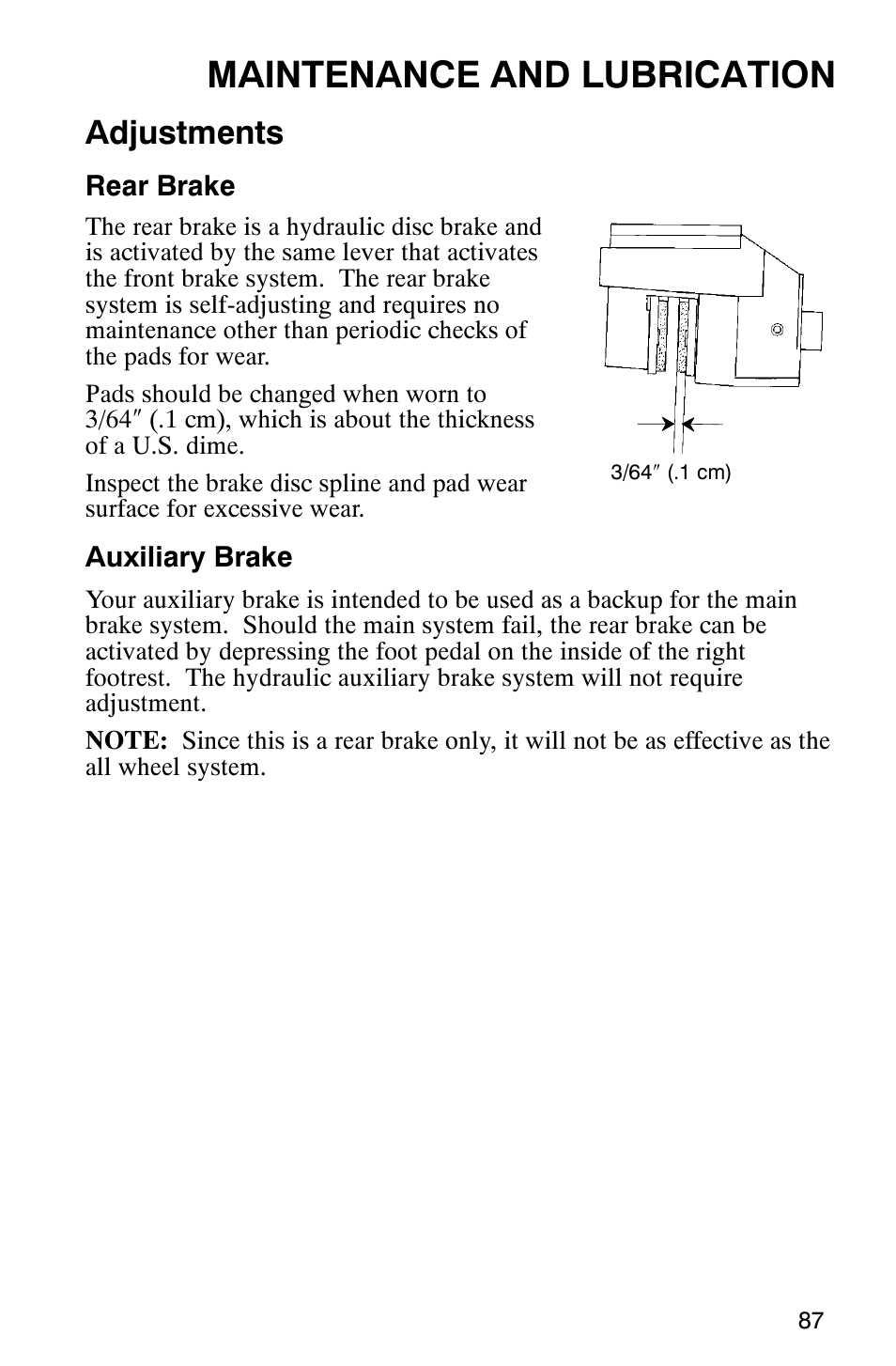 Maintenance and lubrication, Adjustments | Polaris Sportsman 600 User Manual | Page 89 / 129