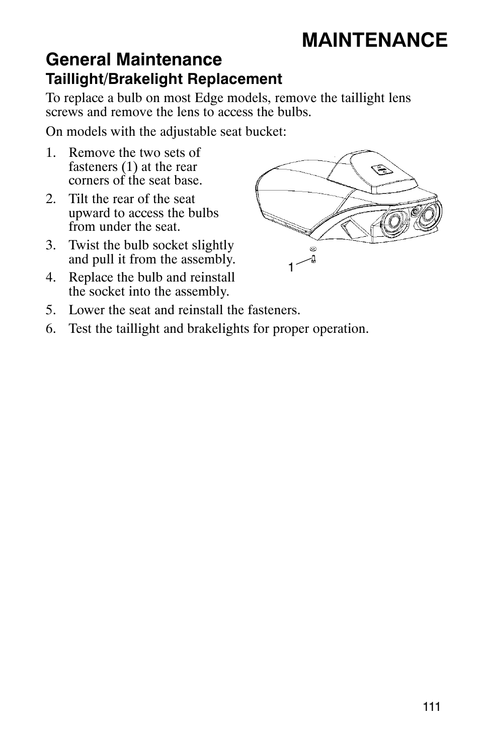 Maintenance, General maintenance | Polaris 600 EDGE Touring 121 User Manual | Page 114 / 153