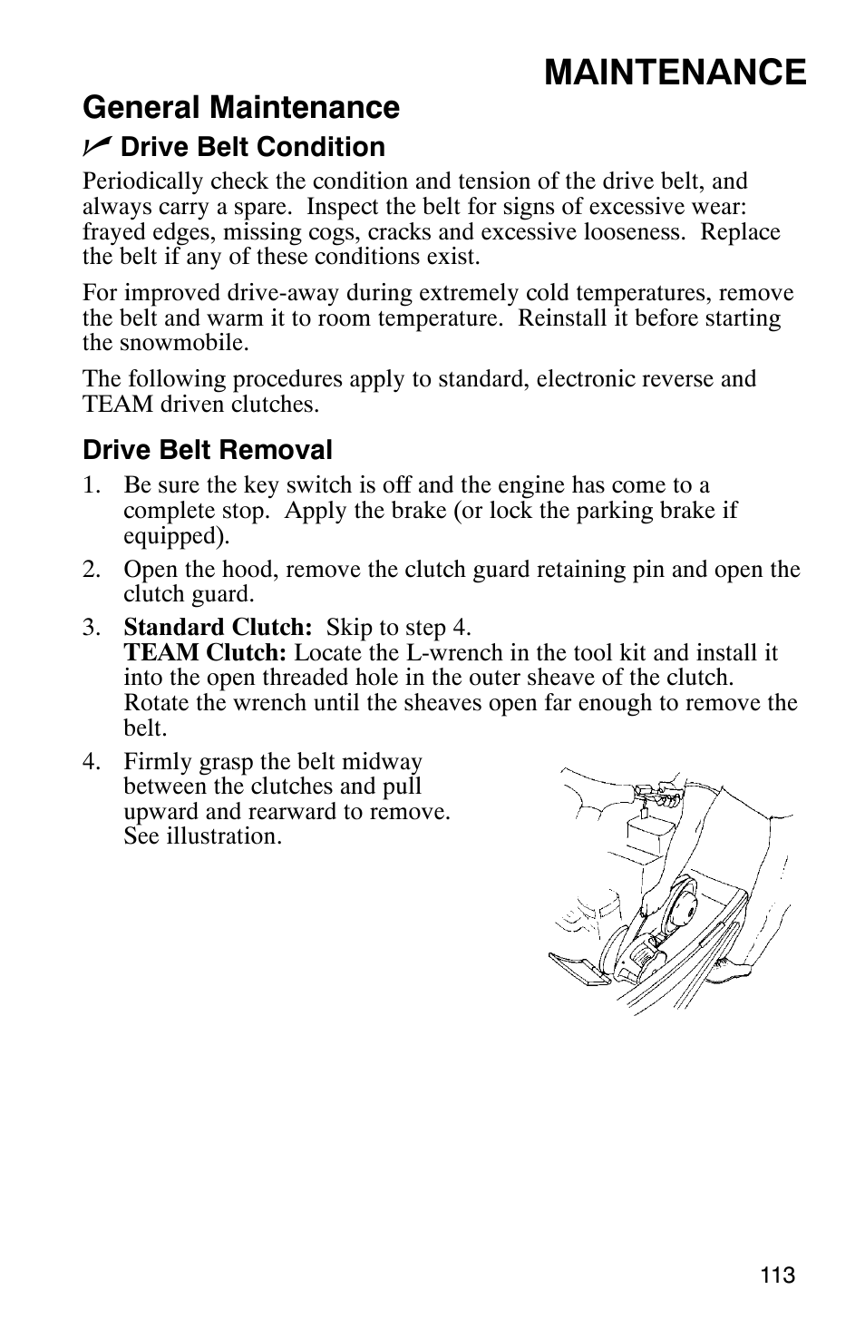 Maintenance, General maintenance n | Polaris 600 EDGE Touring 121 User Manual | Page 116 / 153