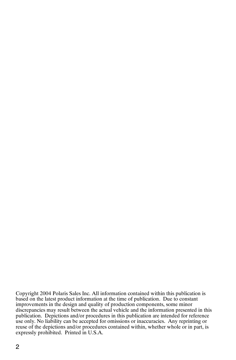 Polaris 600 EDGE Touring 121 User Manual | Page 5 / 153