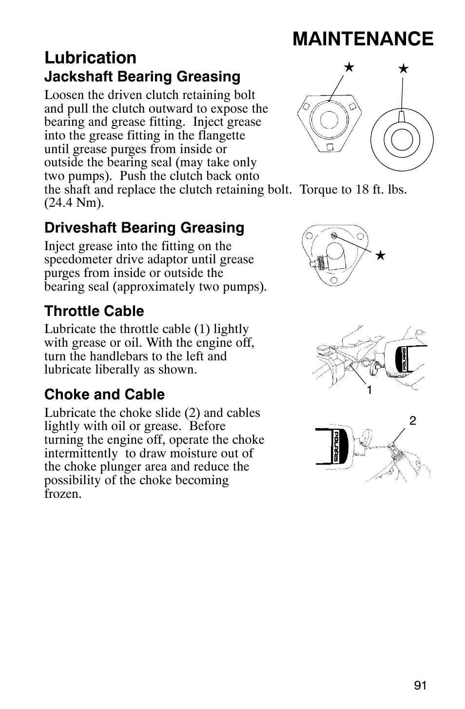 Maintenance, Lubrication | Polaris 600 EDGE Touring 121 User Manual | Page 94 / 153