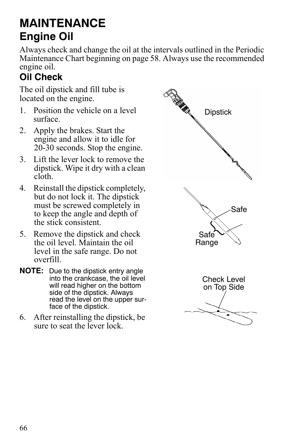 Maintenance, Engine oil | Polaris 4X4 700 EFI User Manual | Page 69 / 134
