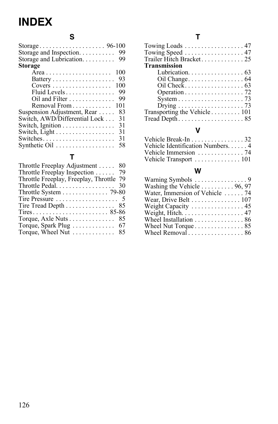 Index | Polaris 500 User Manual | Page 129 / 129
