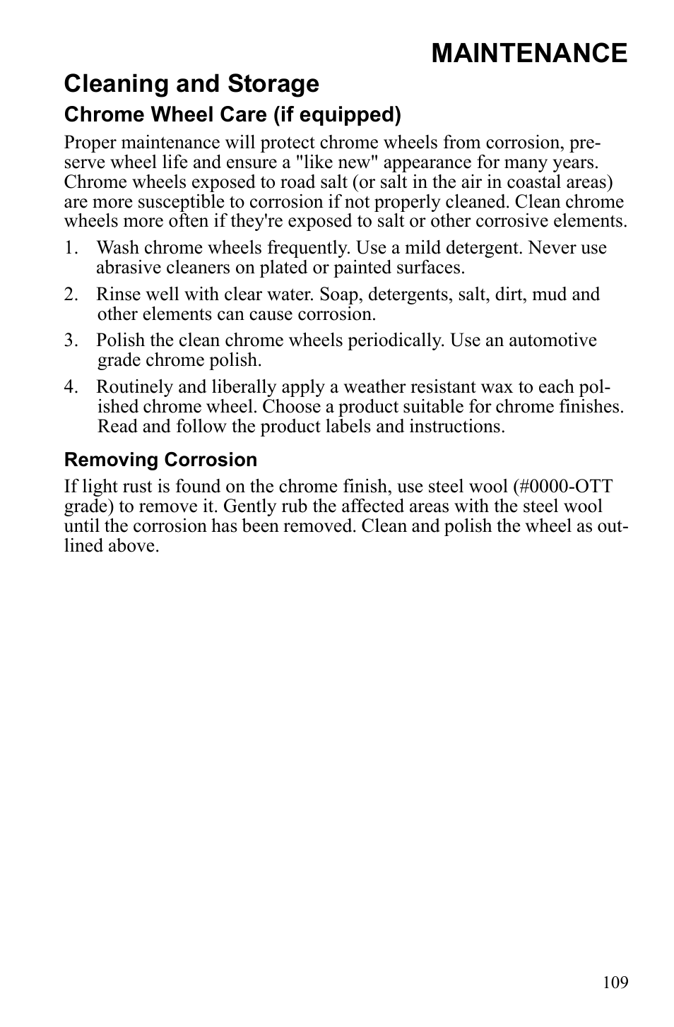Maintenance, Cleaning and storage | Polaris Sportsman 9922553 User Manual | Page 111 / 132