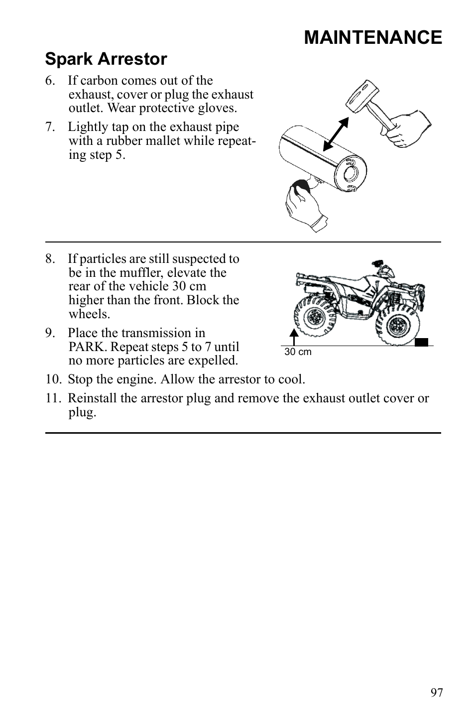 Maintenance, Spark arrestor | Polaris Sportsman 9922553 User Manual | Page 99 / 132