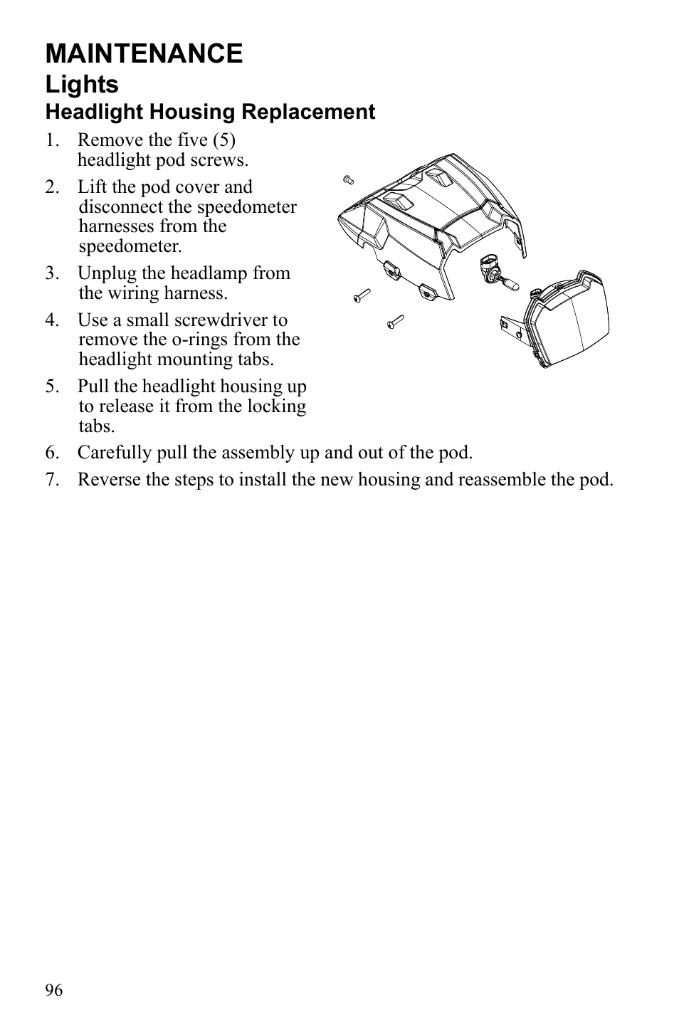Maintenance, Lights | Polaris Sportsman 9922452 User Manual | Page 100 / 148
