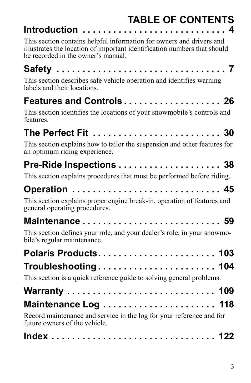 Polaris Widetrack LX User Manual | Page 6 / 127