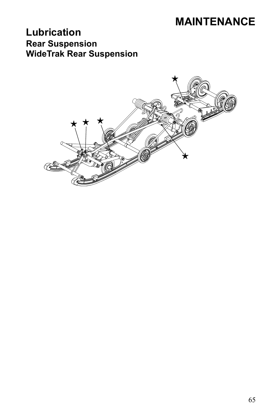 Maintenance, Lubrication | Polaris Widetrack LX User Manual | Page 68 / 127