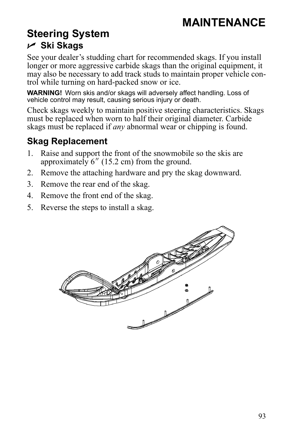 Maintenance, Steering system | Polaris Widetrack LX User Manual | Page 96 / 127