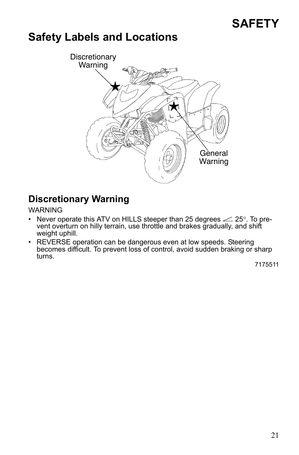 Safety, Safety labels and locations | Polaris Phoenix 9921841 User Manual | Page 24 / 109