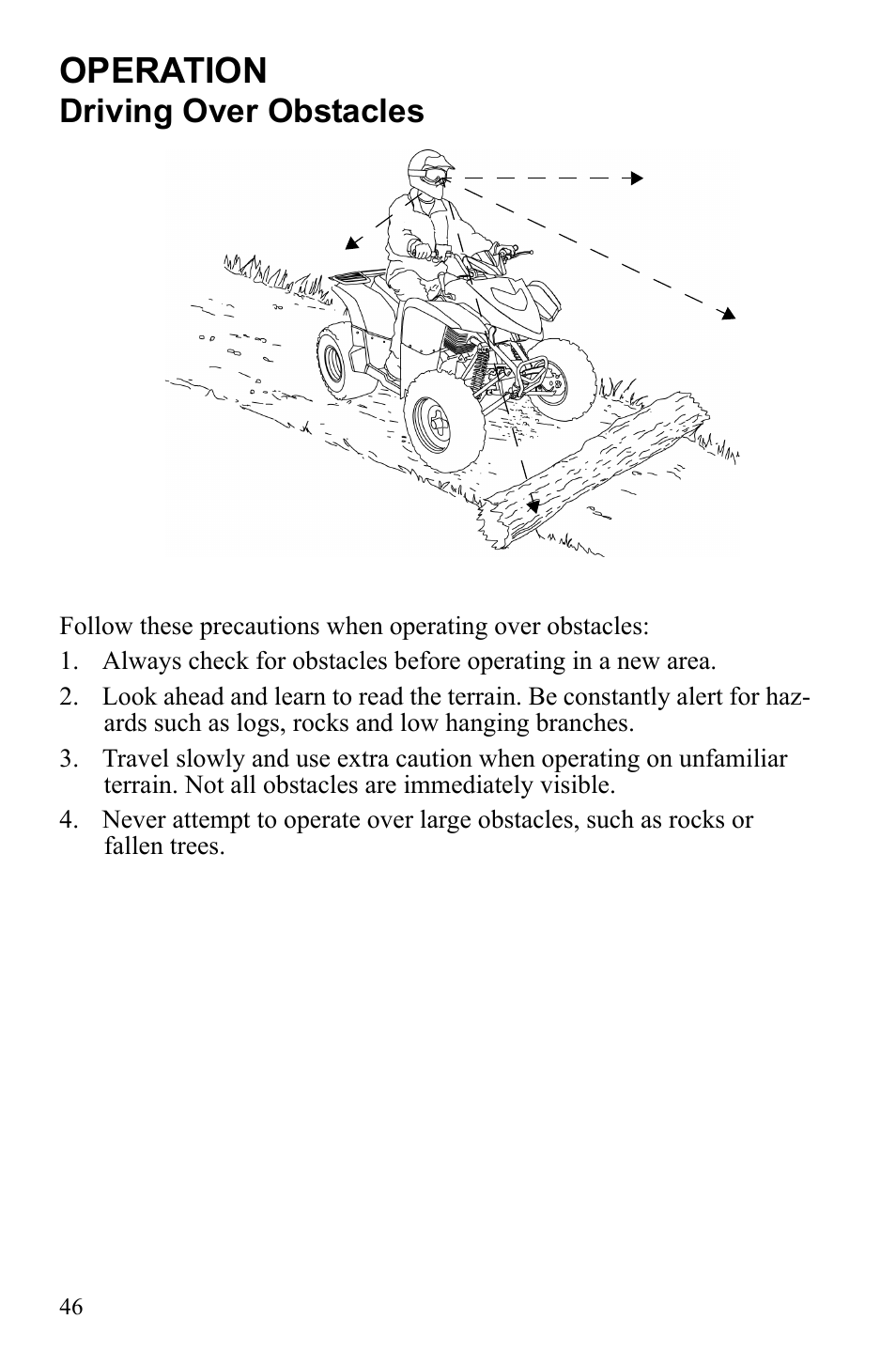 Operation, Driving over obstacles | Polaris Phoenix 9921841 User Manual | Page 49 / 109