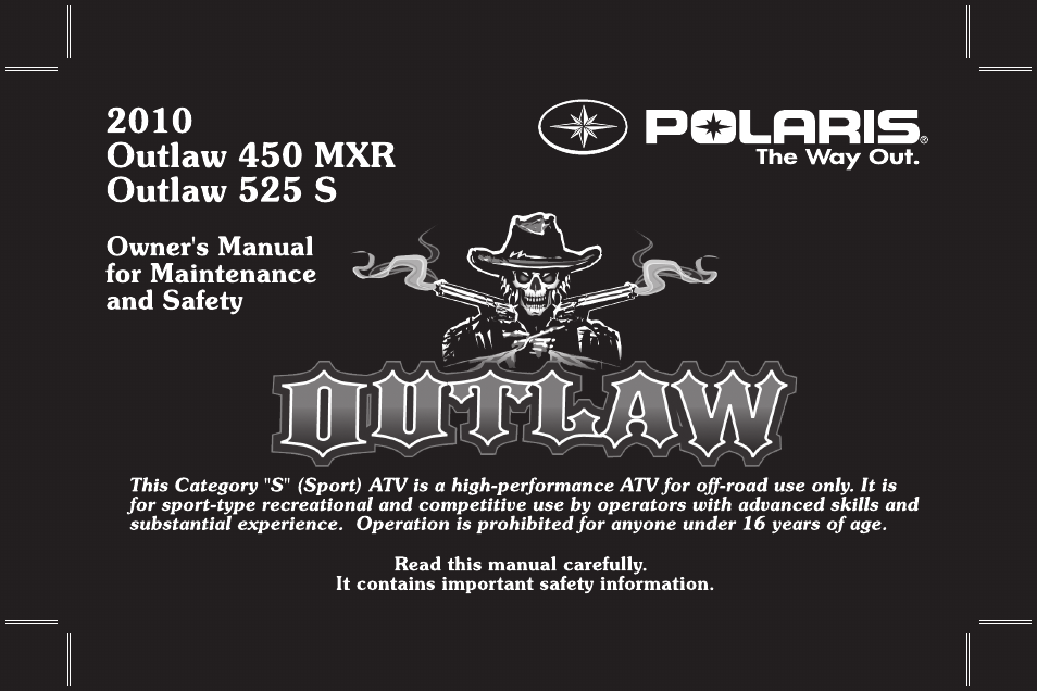 Polaris Outlaw 450 MXR User Manual | 212 pages