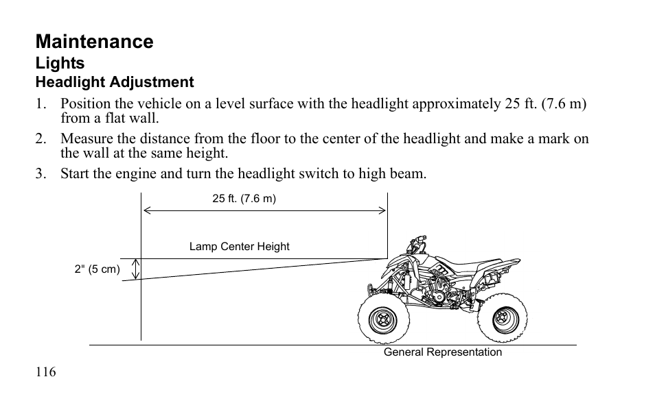 Maintenance, Lights | Polaris Outlaw 450 MXR User Manual | Page 120 / 212