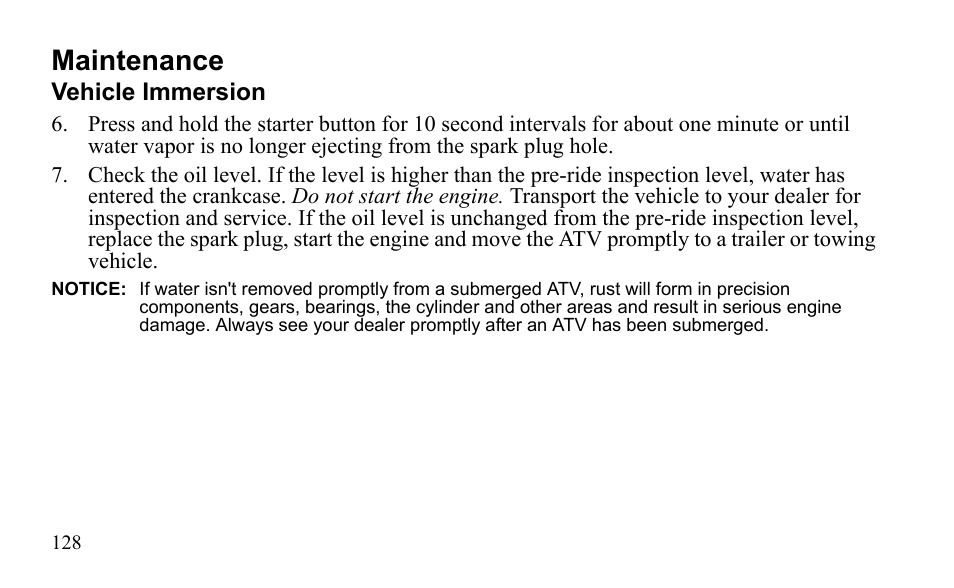 Maintenance | Polaris Outlaw 450 MXR User Manual | Page 132 / 212