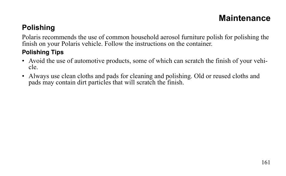Maintenance | Polaris Outlaw 450 MXR User Manual | Page 165 / 212