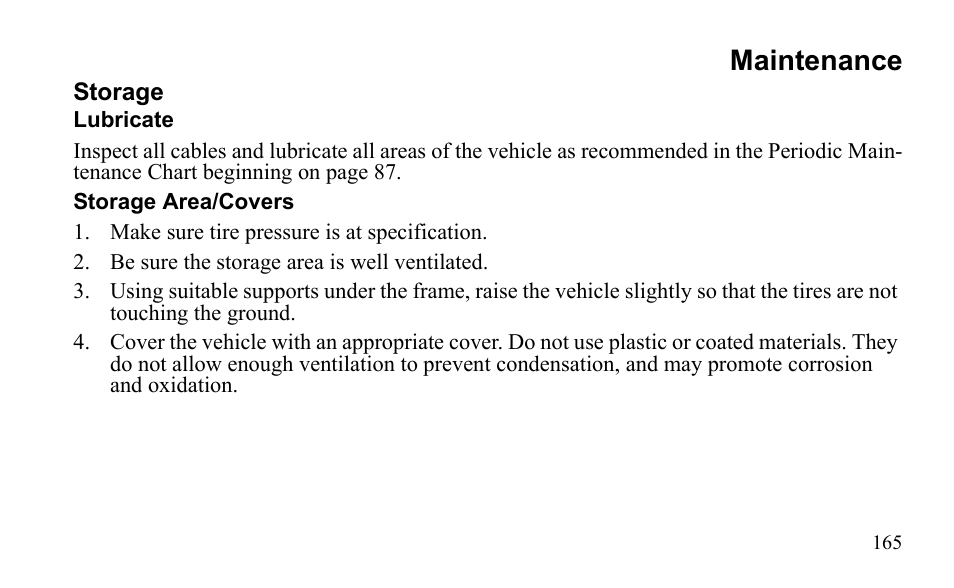 Maintenance | Polaris Outlaw 450 MXR User Manual | Page 169 / 212