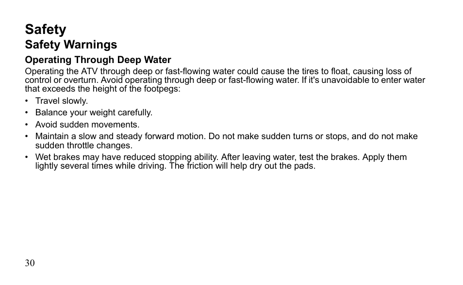 Safety, Safety warnings | Polaris Outlaw 450 MXR User Manual | Page 34 / 212