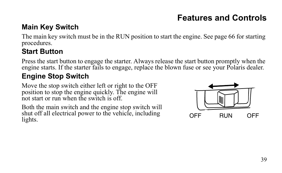 Features and controls | Polaris Outlaw 450 MXR User Manual | Page 43 / 212