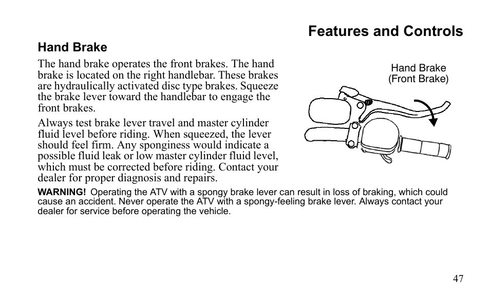 Features and controls | Polaris Outlaw 450 MXR User Manual | Page 51 / 212