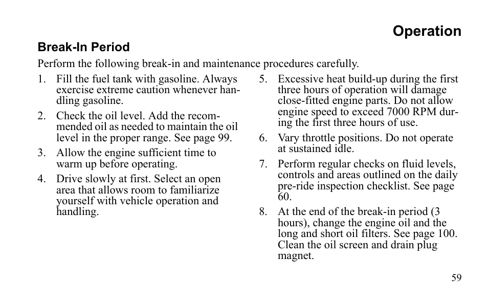 Operation | Polaris Outlaw 450 MXR User Manual | Page 63 / 212