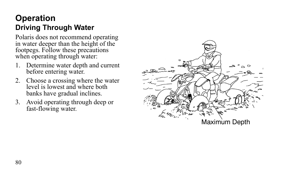 Operation | Polaris Outlaw 450 MXR User Manual | Page 84 / 212