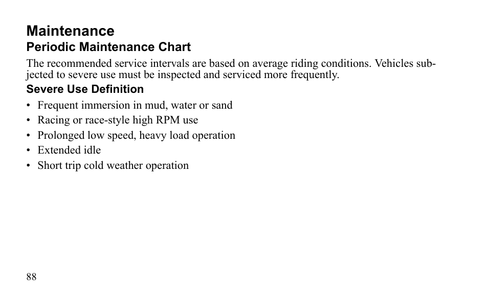 Maintenance | Polaris Outlaw 450 MXR User Manual | Page 92 / 212