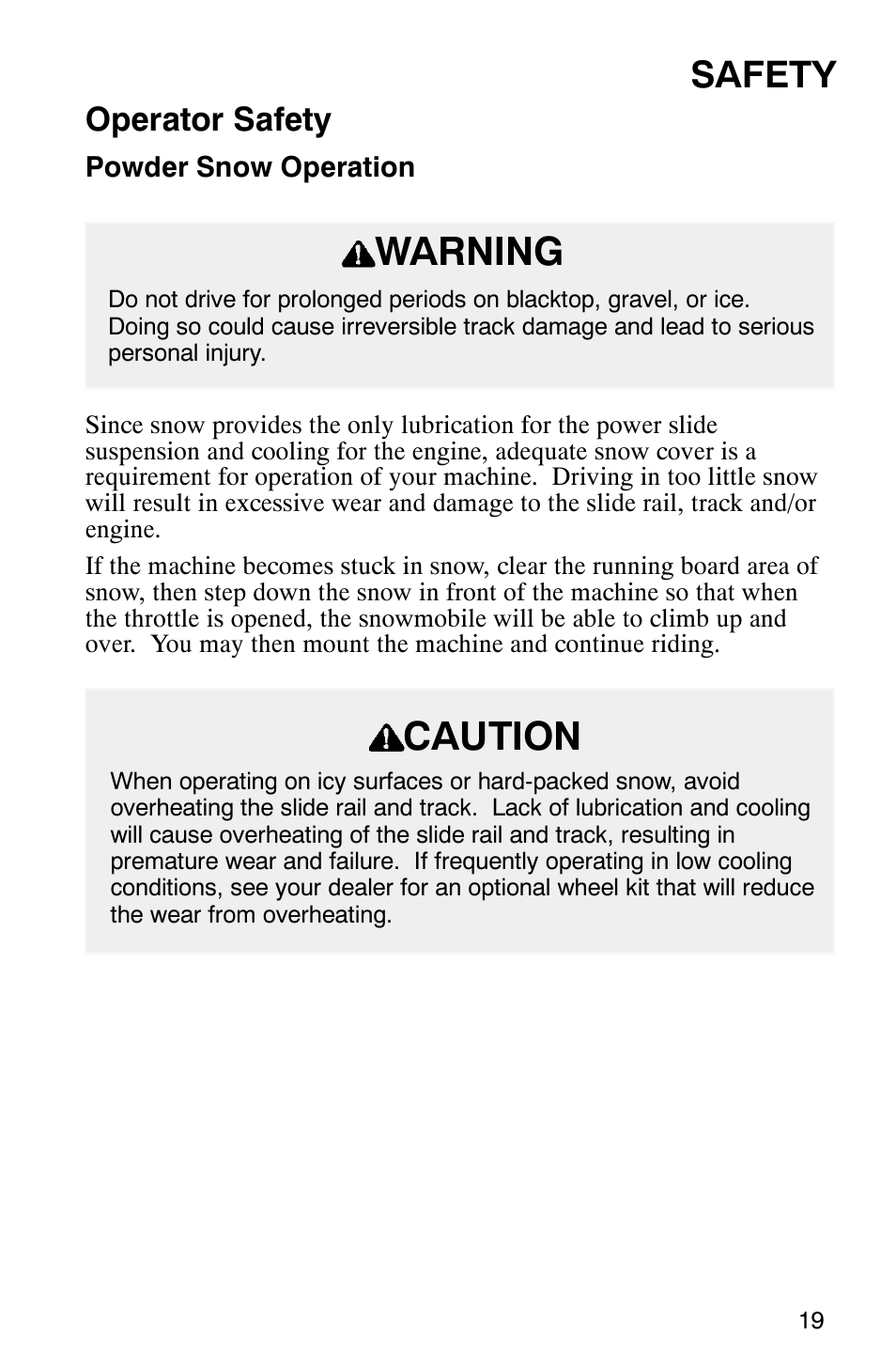 Warning, Caution, Safety | Operator safety | Polaris Frontier User Manual | Page 21 / 130