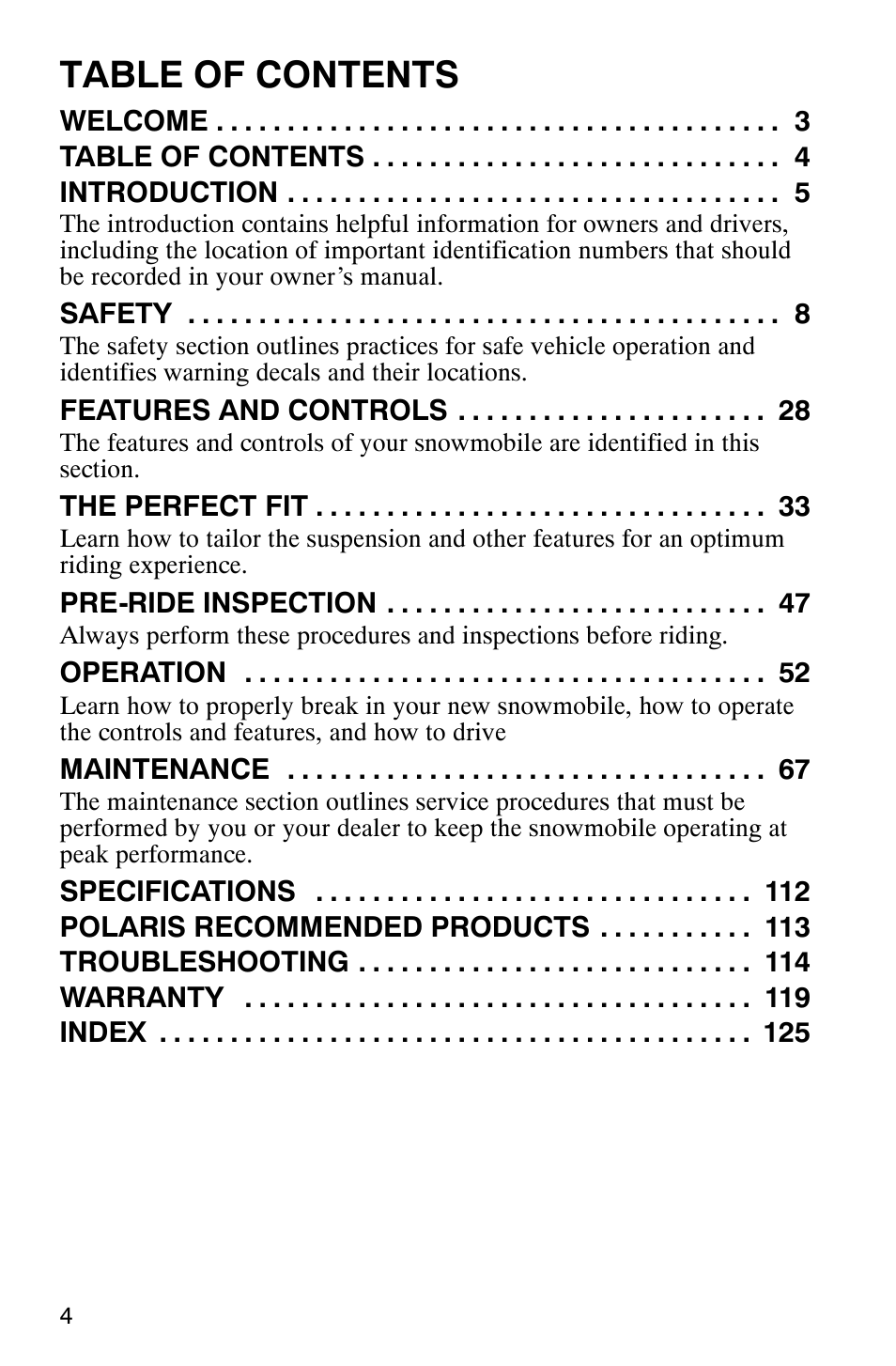 Polaris Frontier User Manual | Page 6 / 130