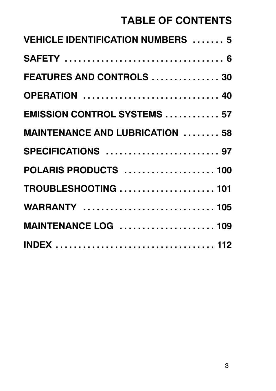 Polaris Trail Boss 330 User Manual | Page 6 / 116