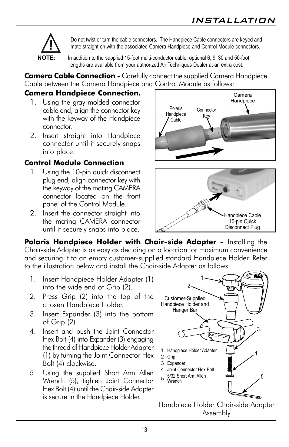 Installation | Polaris D7500 User Manual | Page 13 / 28