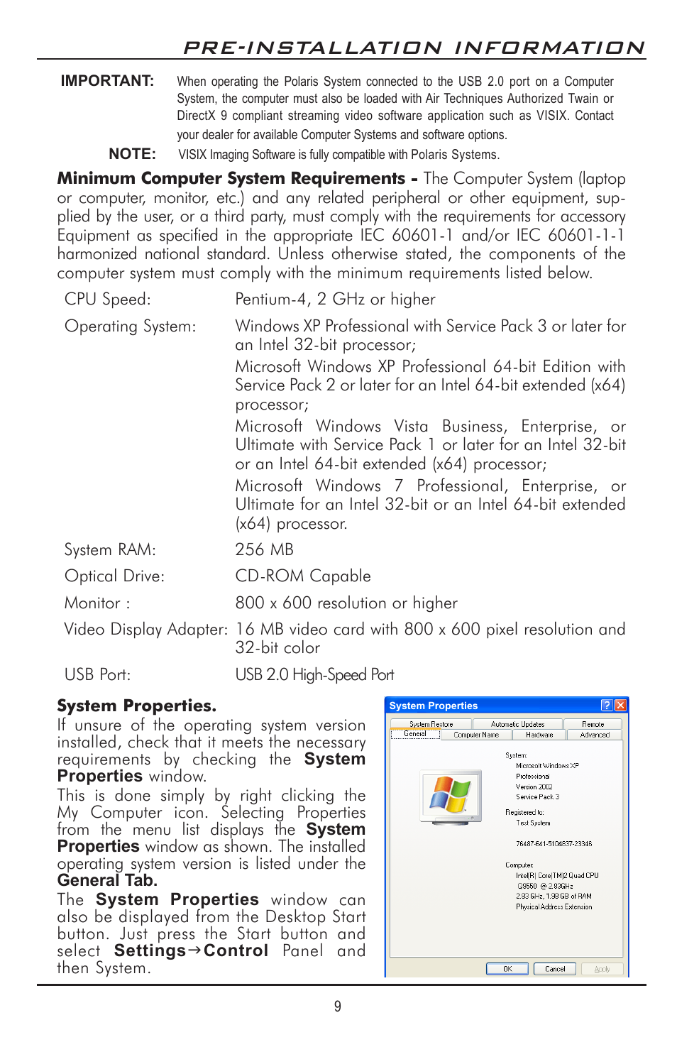 Pre-installation information | Polaris D7500 User Manual | Page 9 / 28