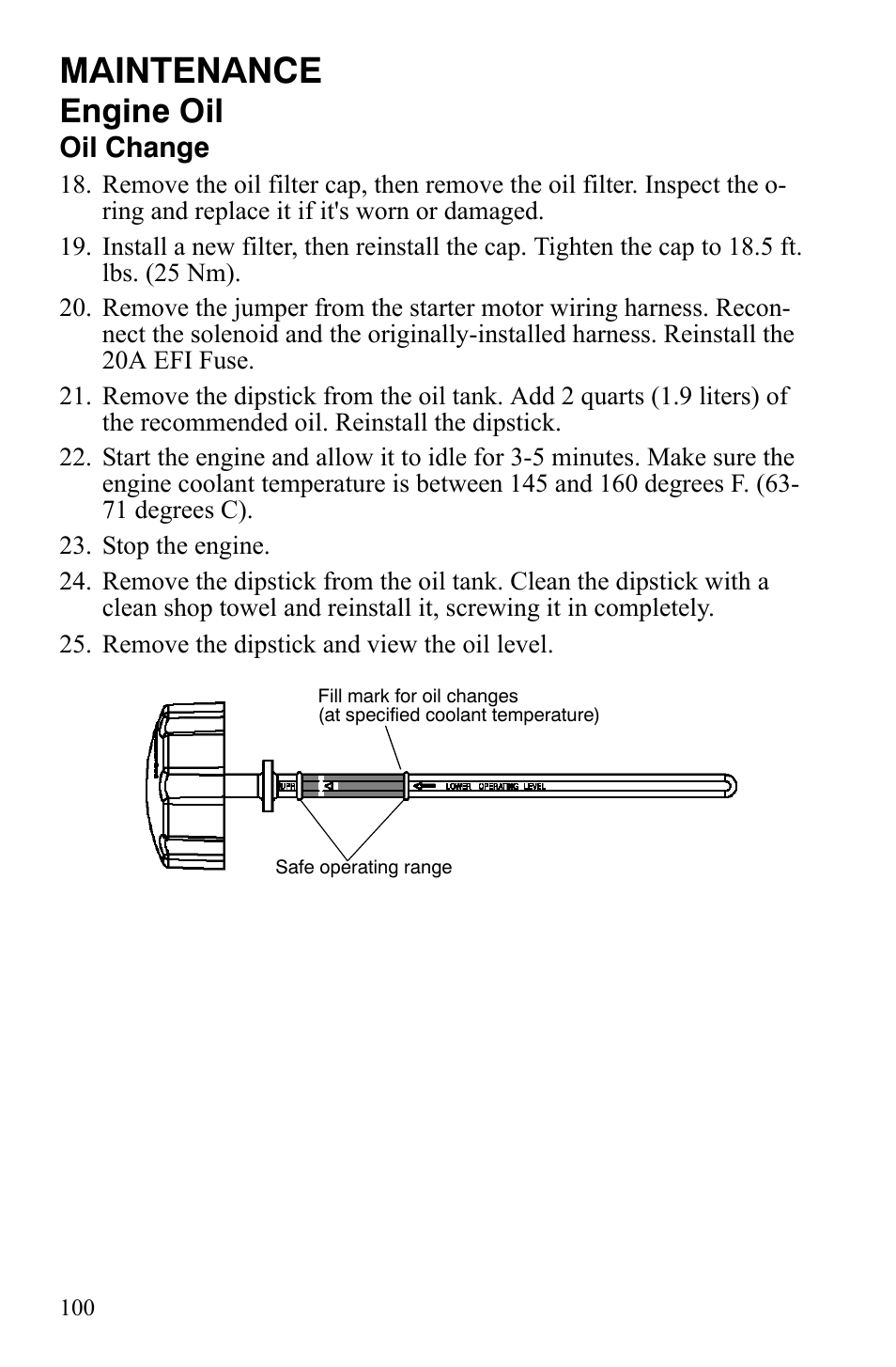 Maintenance, Engine oil | Polaris FS IQ Touring User Manual | Page 103 / 165