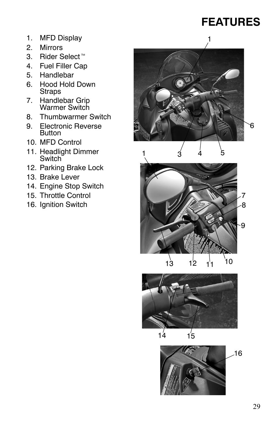 Features | Polaris FS IQ Touring User Manual | Page 32 / 165