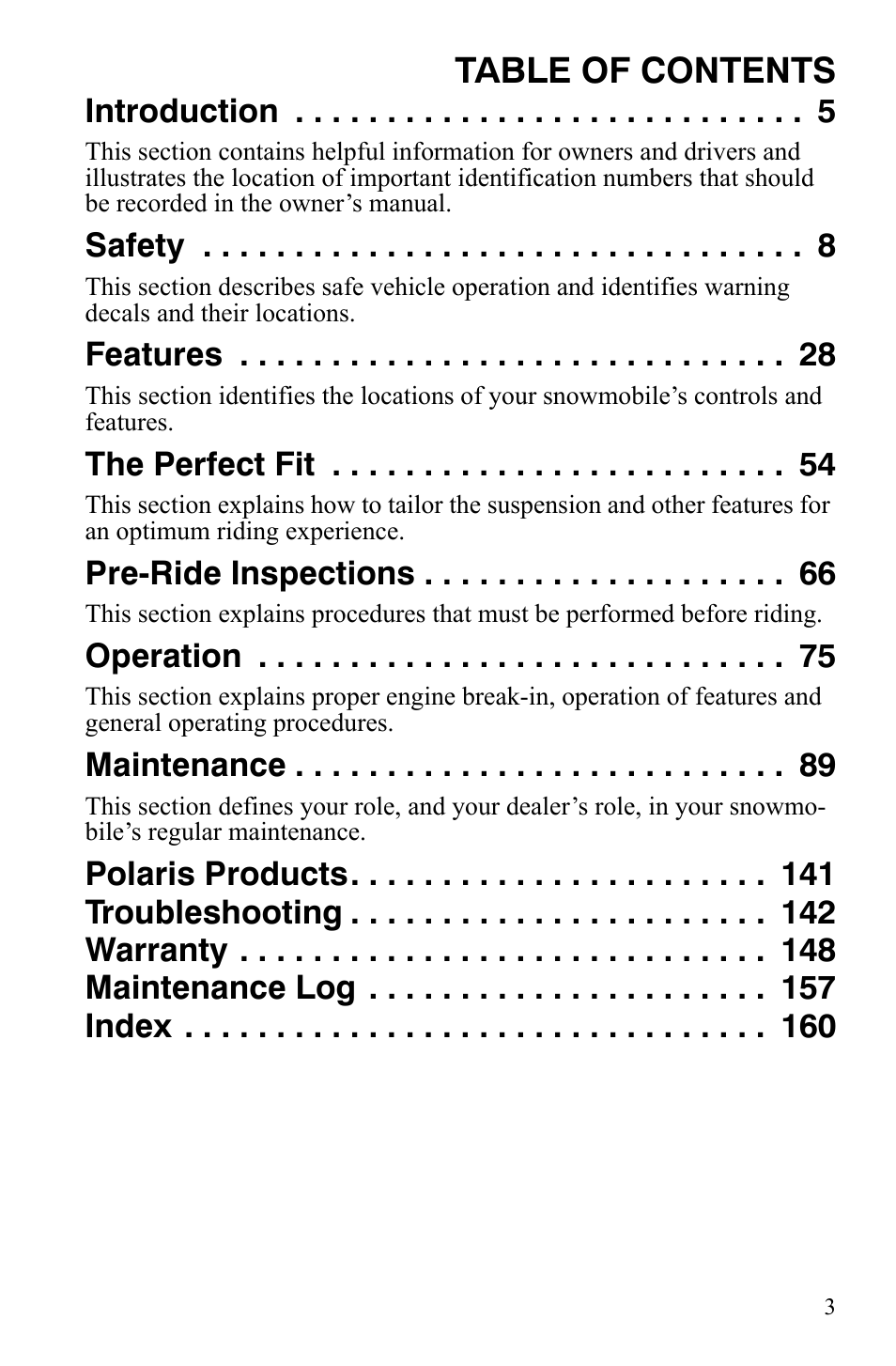 Polaris FS IQ Touring User Manual | Page 6 / 165