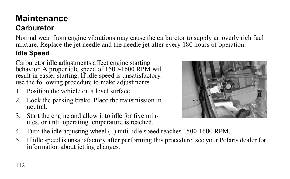 Maintenance | Polaris Outlaw 9922483 User Manual | Page 116 / 210