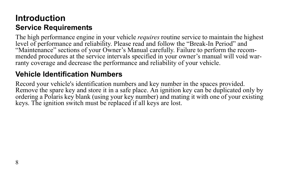 Introduction | Polaris Outlaw 9922483 User Manual | Page 12 / 210