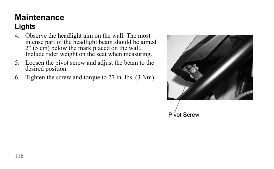 Maintenance | Polaris Outlaw 9922483 User Manual | Page 120 / 210