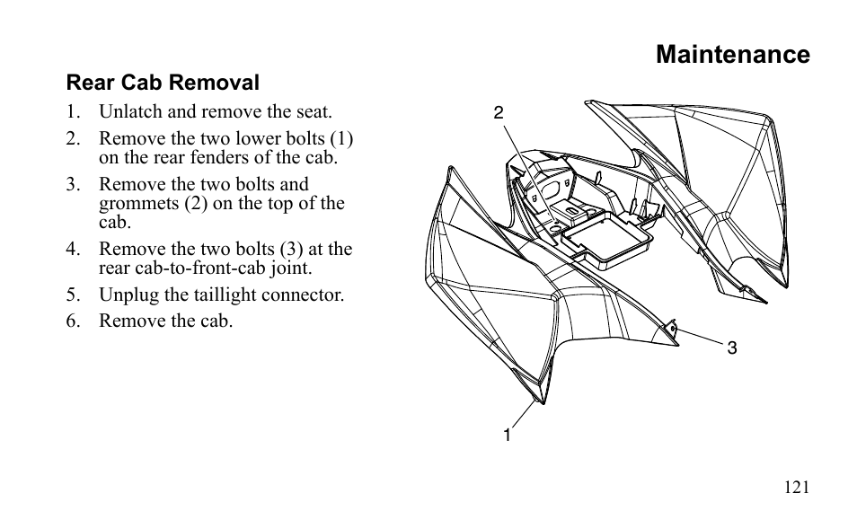 Maintenance | Polaris Outlaw 9922483 User Manual | Page 125 / 210