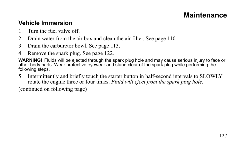 Maintenance | Polaris Outlaw 9922483 User Manual | Page 131 / 210