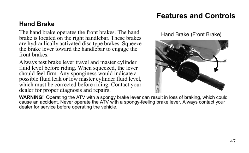 Features and controls | Polaris Outlaw 9922483 User Manual | Page 51 / 210