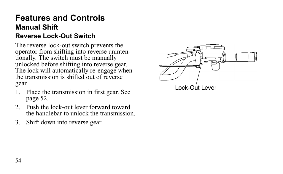 Features and controls | Polaris Outlaw 9922483 User Manual | Page 58 / 210