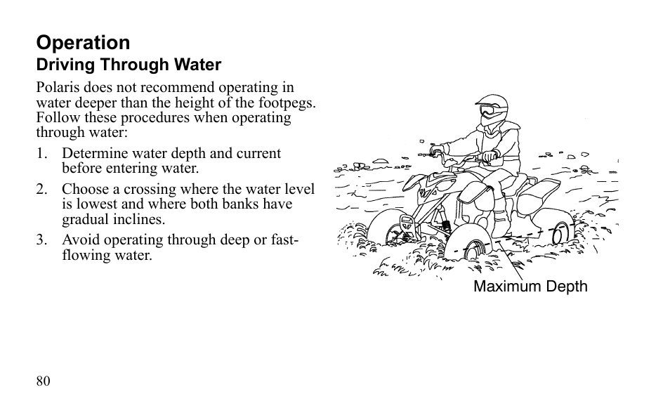 Operation | Polaris Outlaw 9922483 User Manual | Page 84 / 210