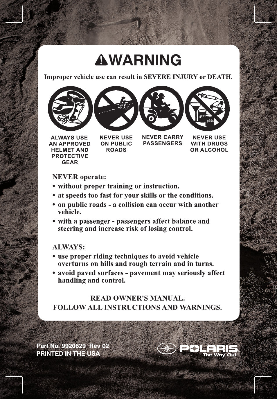 Polaris Sportsman 9920629 User Manual | Page 2 / 143